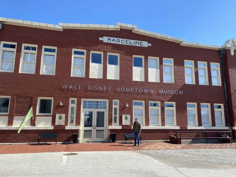Josh standing in front of the Walt Disney Hometown Museum