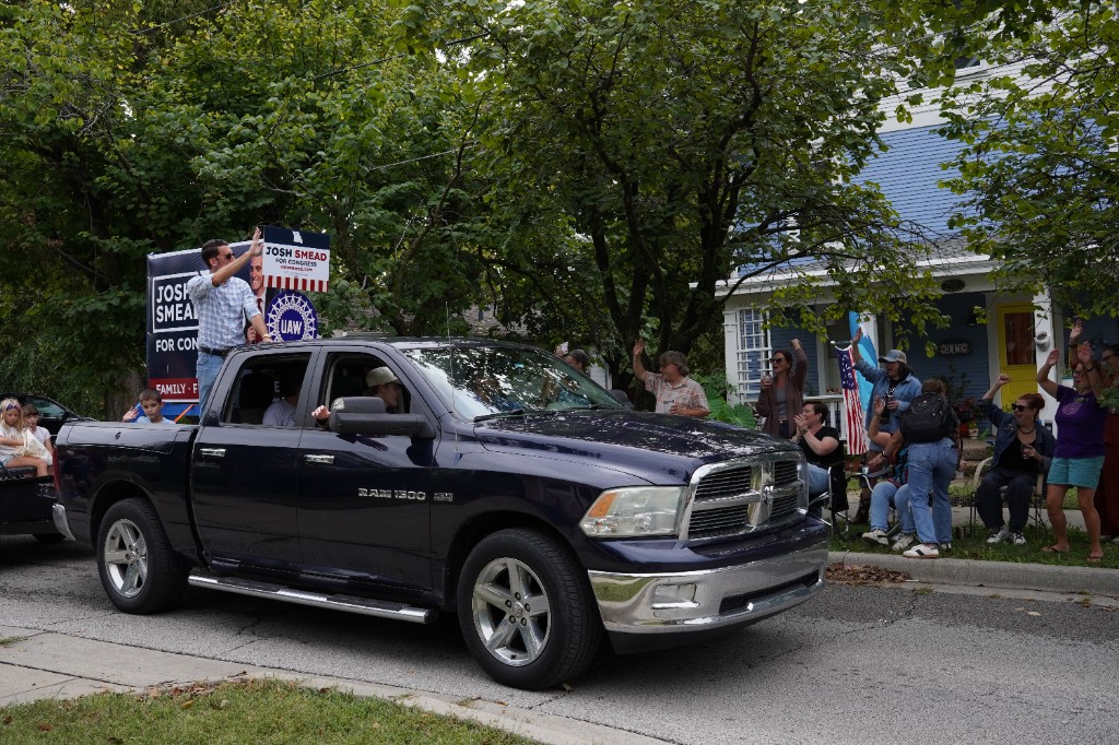 Josh Smead campaign truck in the Liberty Fall festival parade